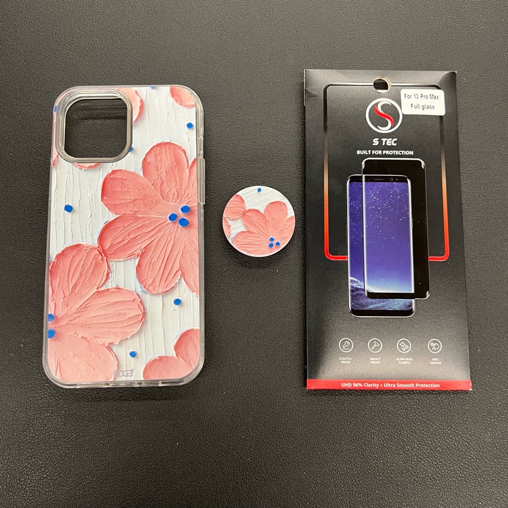 iPhone 13 Pro Max Hand Grip Phone Case W/ Screen Protector